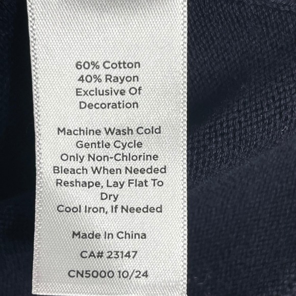 Talbots‎ Weekend V Neck Pullover Sweater Jumper Womens L Petite Navy Blue Soft - Picture 4 of 7